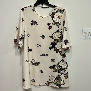 Zara Basic floral a line knee length dress